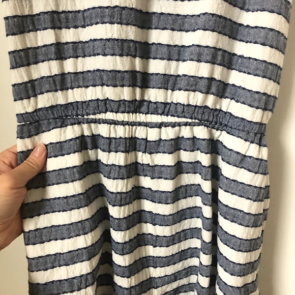 Madewell Blue White Striped Romper Medium M Beach Summer Spring - Picture 11 of 15